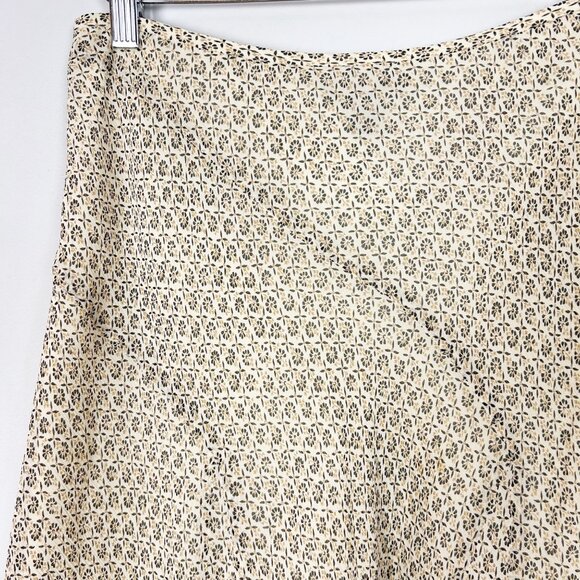 Y2K Alfani Silk Lettuce Hem Skirt Fall Ditsy Floral A-line Size 8 Women's - Picture 2 of 4